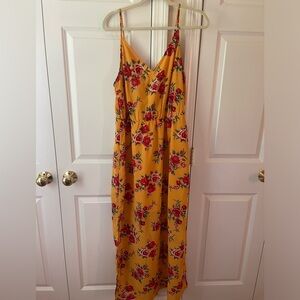 Summer & fall maxi dress - floral - yellow